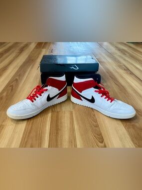 Nike Men’s High-Top Air Jordan Sneakers - White/Red/Black